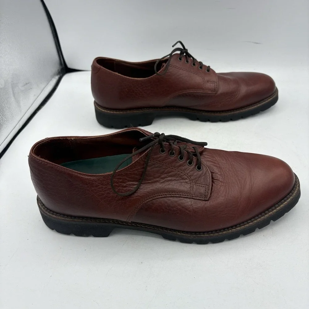 HS Trask Dress Shoes Mens Size 11.5 M Red Brown Bison Leather Pro Office‎ Oxford